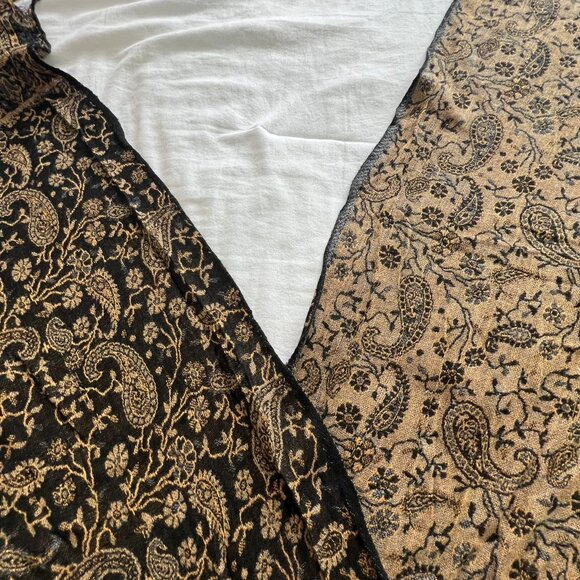 Black and Tan Paisley Wrap/Scarf - Picture 2 of 2